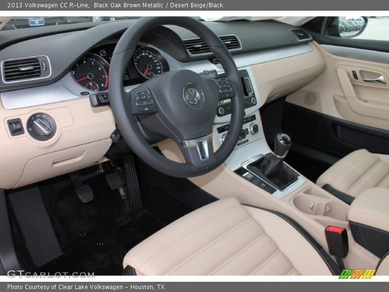 Black Oak Brown Metallic / Desert Beige/Black 2013 Volkswagen CC R-Line