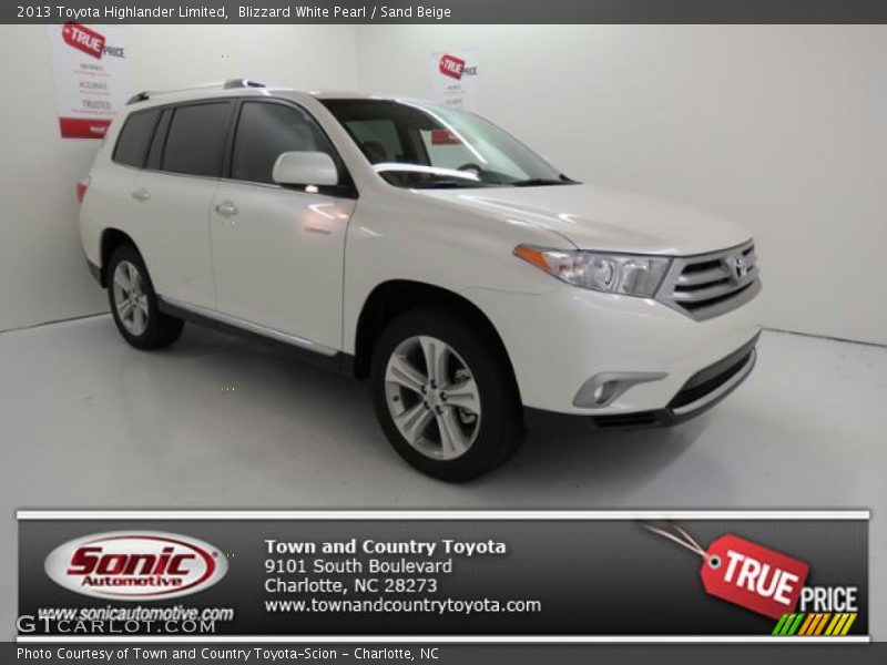 Blizzard White Pearl / Sand Beige 2013 Toyota Highlander Limited