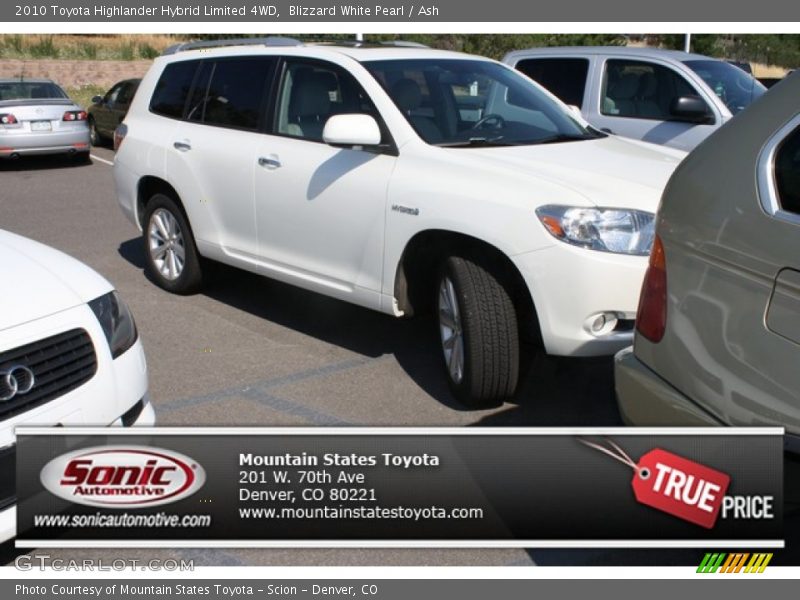 Blizzard White Pearl / Ash 2010 Toyota Highlander Hybrid Limited 4WD