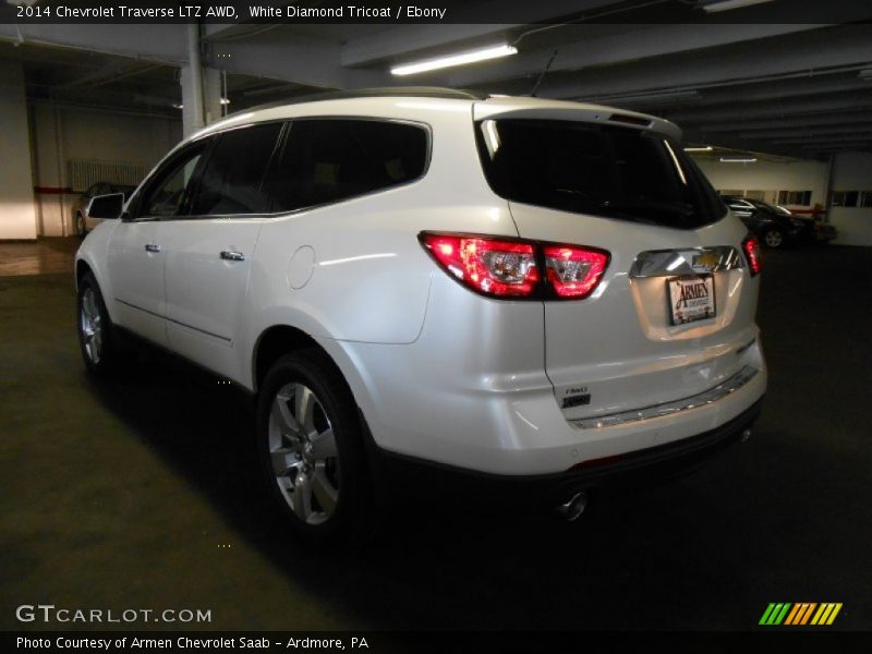 White Diamond Tricoat / Ebony 2014 Chevrolet Traverse LTZ AWD