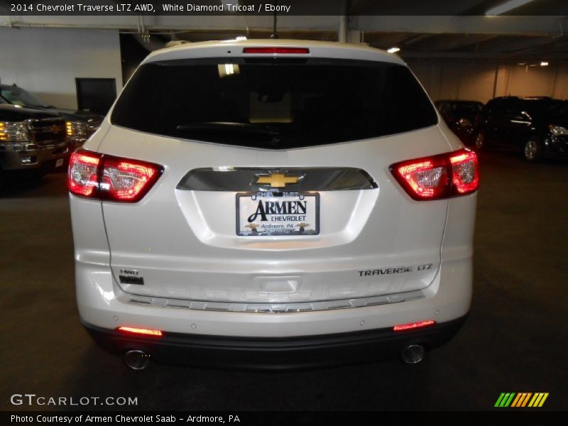 White Diamond Tricoat / Ebony 2014 Chevrolet Traverse LTZ AWD