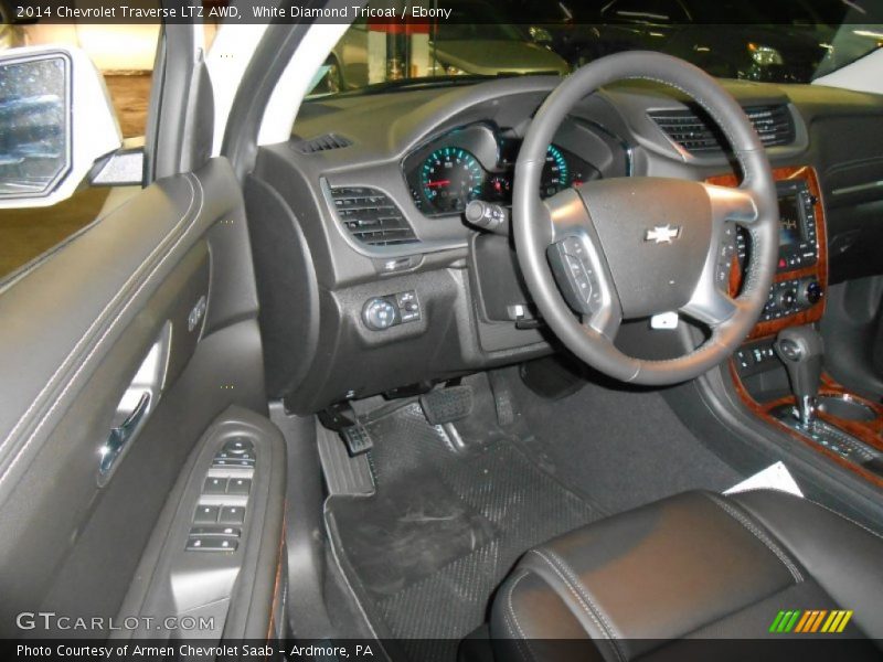 White Diamond Tricoat / Ebony 2014 Chevrolet Traverse LTZ AWD