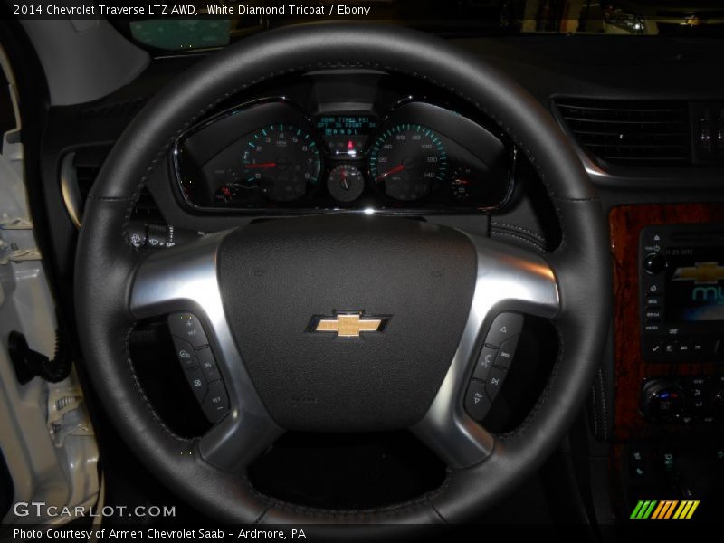 White Diamond Tricoat / Ebony 2014 Chevrolet Traverse LTZ AWD