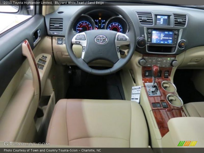 Blizzard White Pearl / Sand Beige 2013 Toyota Highlander Limited