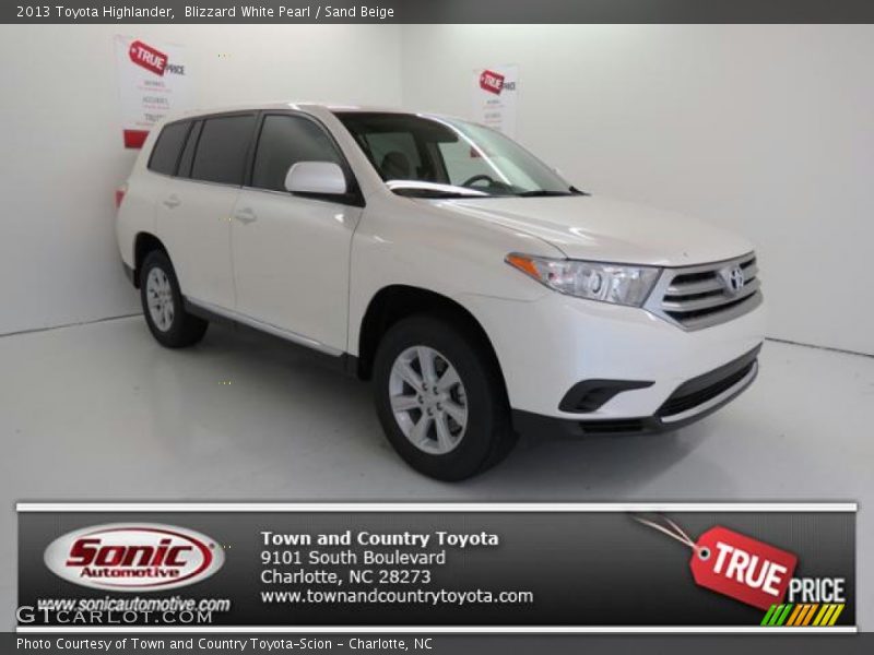 Blizzard White Pearl / Sand Beige 2013 Toyota Highlander