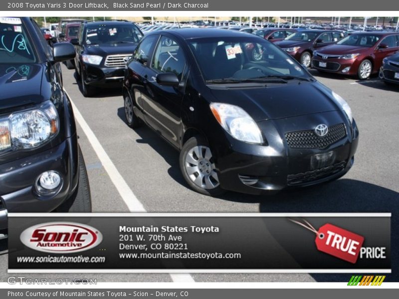 Black Sand Pearl / Dark Charcoal 2008 Toyota Yaris 3 Door Liftback