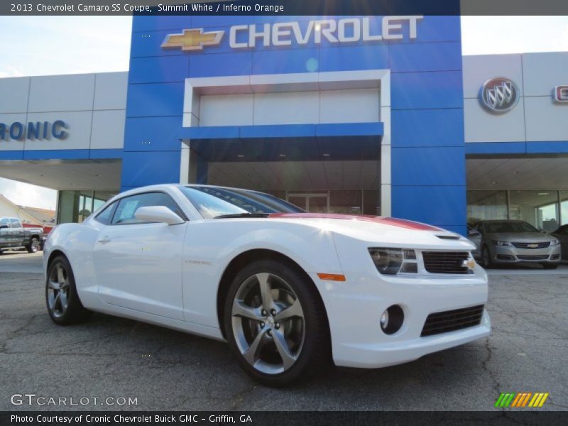 Summit White / Inferno Orange 2013 Chevrolet Camaro SS Coupe