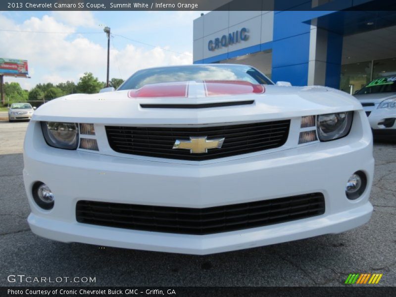 Summit White / Inferno Orange 2013 Chevrolet Camaro SS Coupe