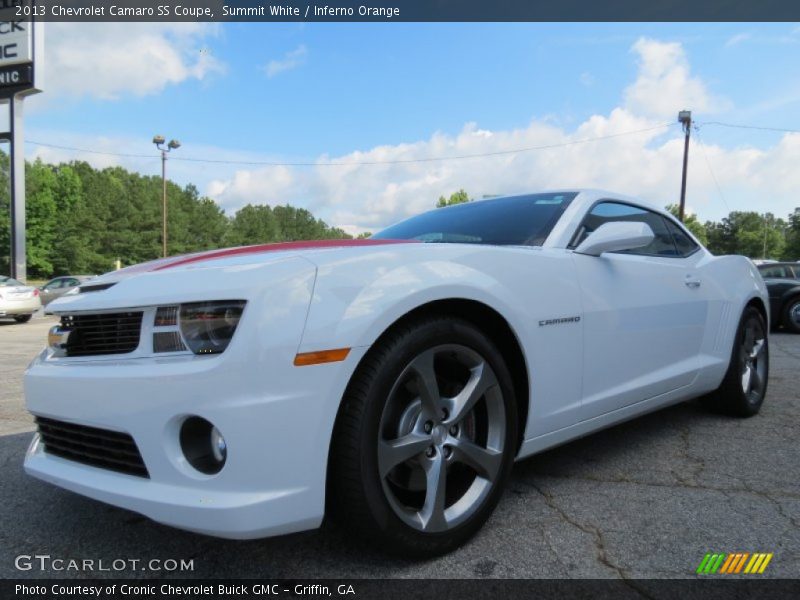 Summit White / Inferno Orange 2013 Chevrolet Camaro SS Coupe