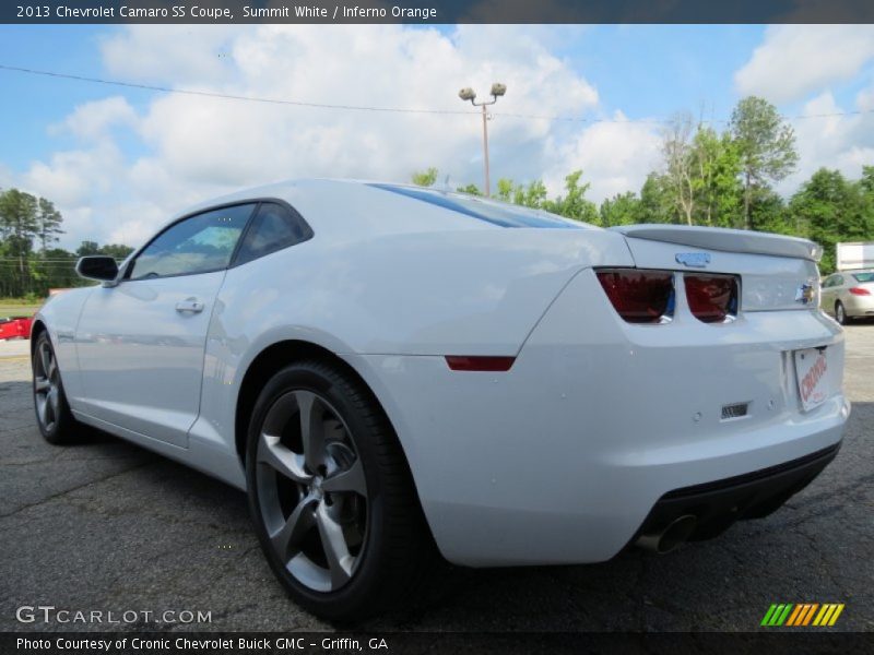 Summit White / Inferno Orange 2013 Chevrolet Camaro SS Coupe