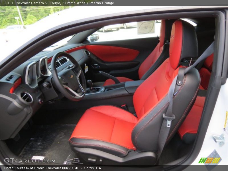 Summit White / Inferno Orange 2013 Chevrolet Camaro SS Coupe