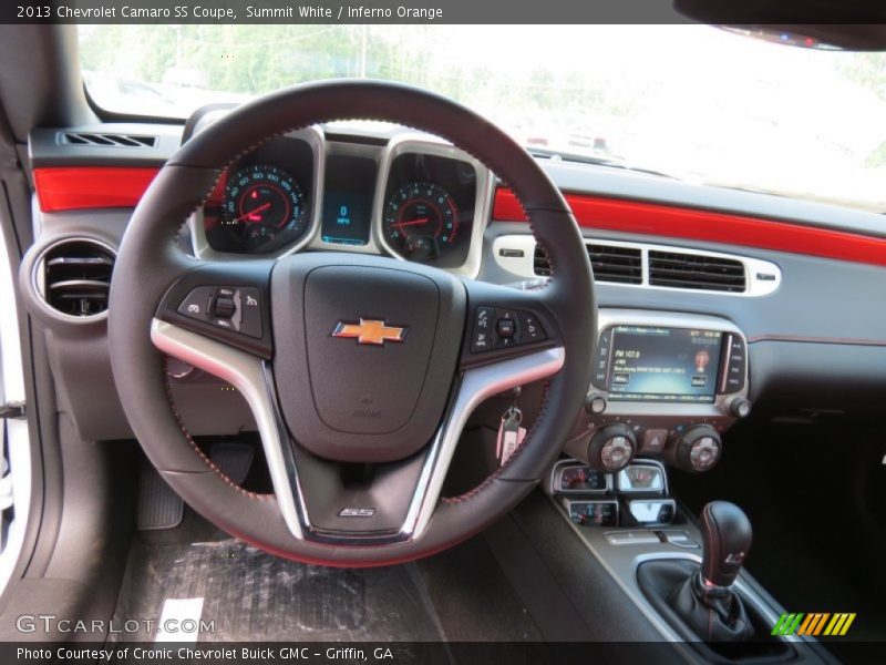 Summit White / Inferno Orange 2013 Chevrolet Camaro SS Coupe