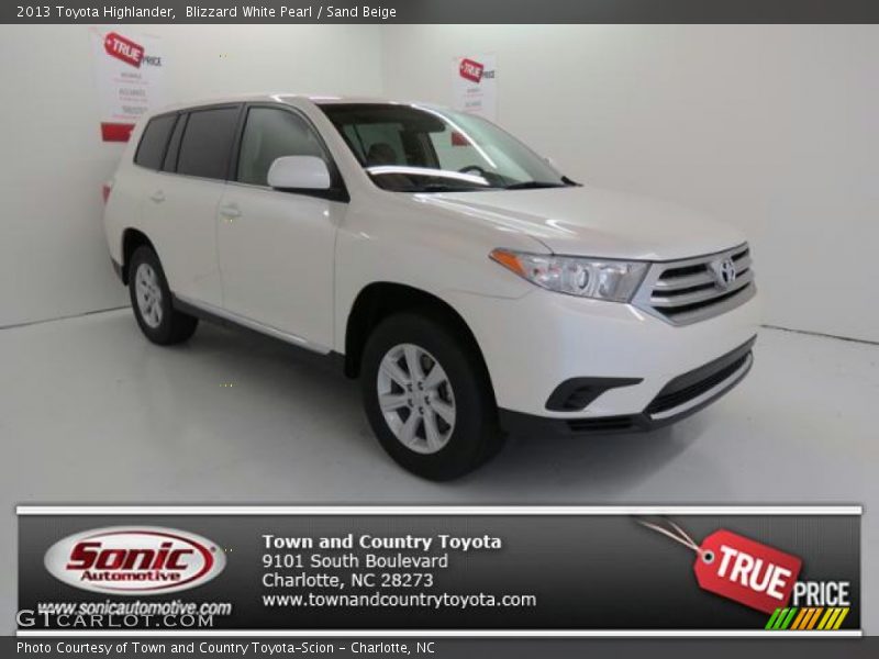 Blizzard White Pearl / Sand Beige 2013 Toyota Highlander