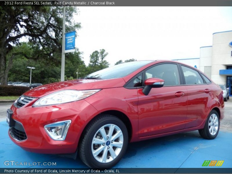 Red Candy Metallic / Charcoal Black 2012 Ford Fiesta SEL Sedan