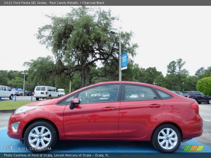 Red Candy Metallic / Charcoal Black 2012 Ford Fiesta SEL Sedan