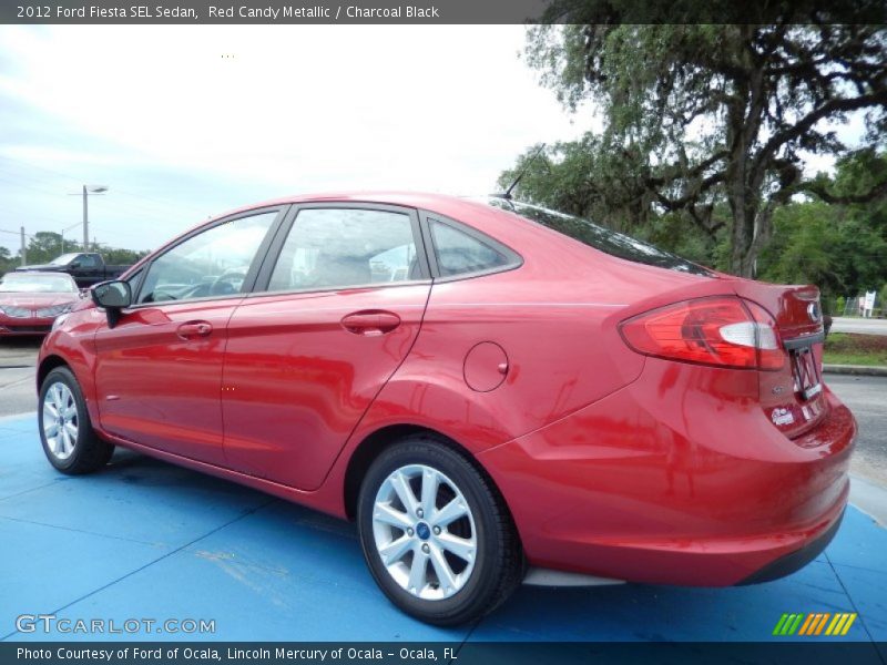 Red Candy Metallic / Charcoal Black 2012 Ford Fiesta SEL Sedan