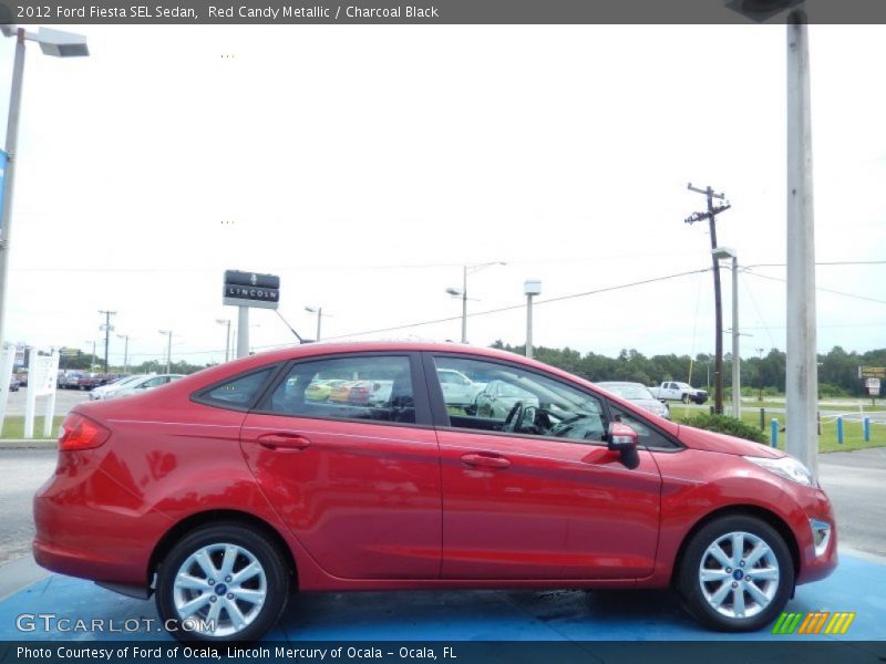 Red Candy Metallic / Charcoal Black 2012 Ford Fiesta SEL Sedan