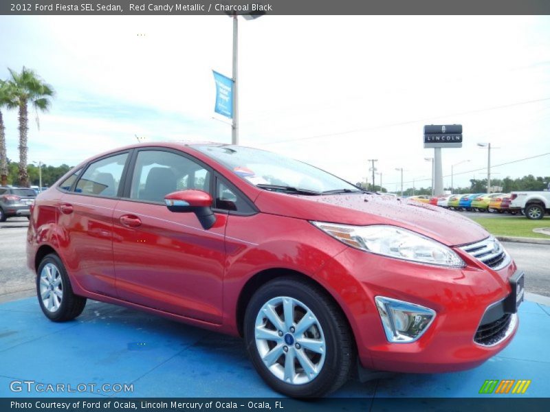 Red Candy Metallic / Charcoal Black 2012 Ford Fiesta SEL Sedan