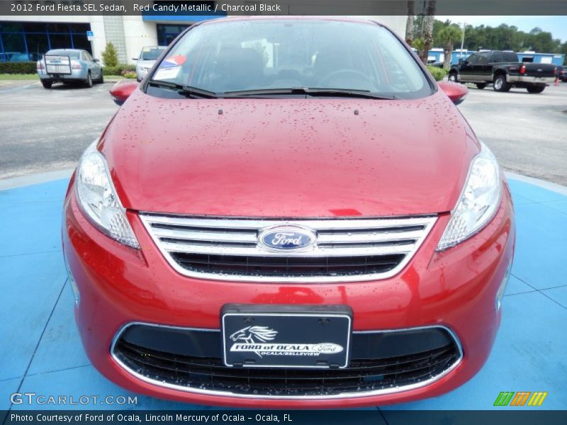 Red Candy Metallic / Charcoal Black 2012 Ford Fiesta SEL Sedan