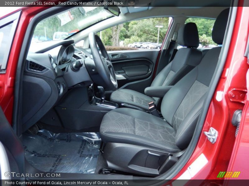 Red Candy Metallic / Charcoal Black 2012 Ford Fiesta SEL Sedan