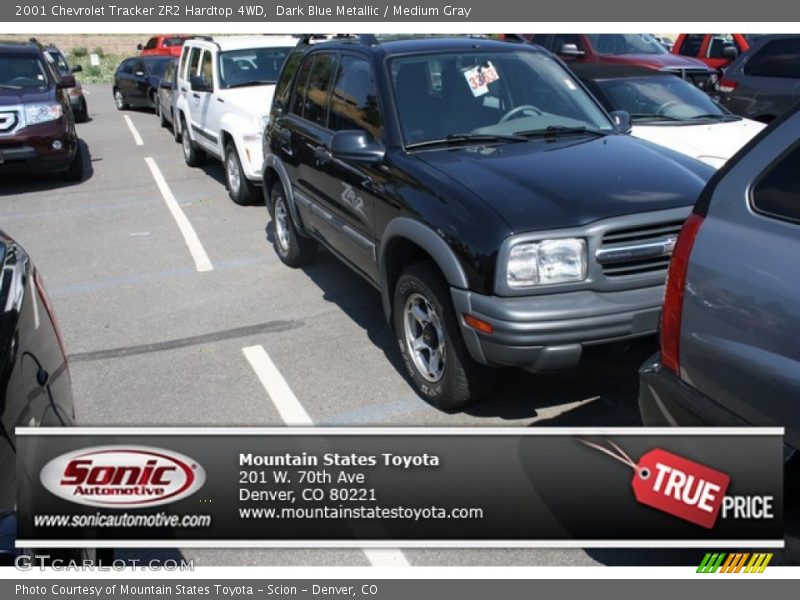 Dark Blue Metallic / Medium Gray 2001 Chevrolet Tracker ZR2 Hardtop 4WD