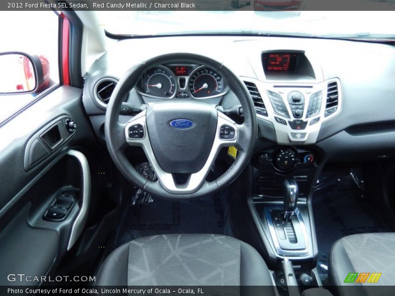 Red Candy Metallic / Charcoal Black 2012 Ford Fiesta SEL Sedan