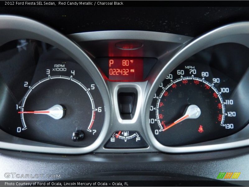 Red Candy Metallic / Charcoal Black 2012 Ford Fiesta SEL Sedan
