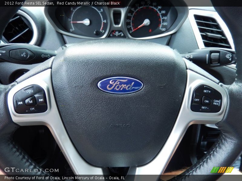 Red Candy Metallic / Charcoal Black 2012 Ford Fiesta SEL Sedan