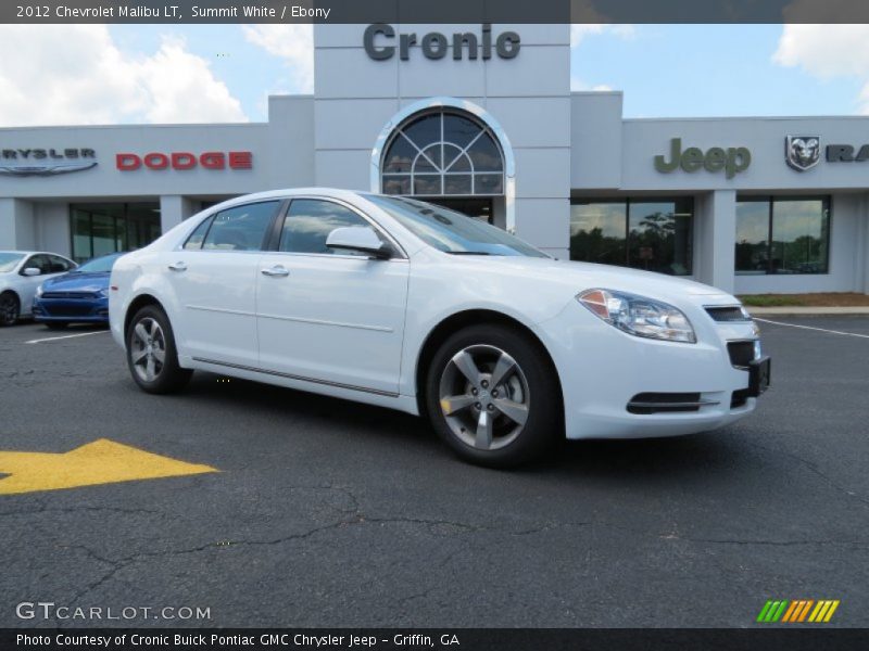Summit White / Ebony 2012 Chevrolet Malibu LT