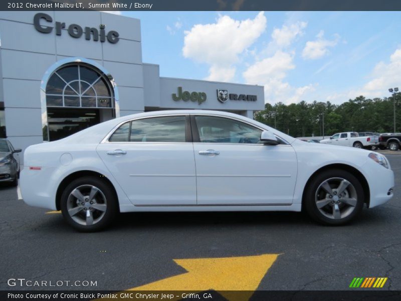 Summit White / Ebony 2012 Chevrolet Malibu LT