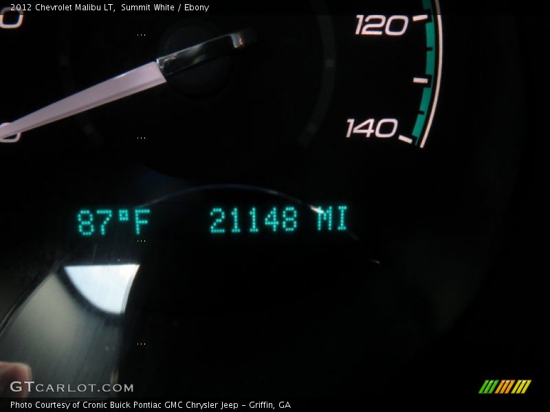Summit White / Ebony 2012 Chevrolet Malibu LT
