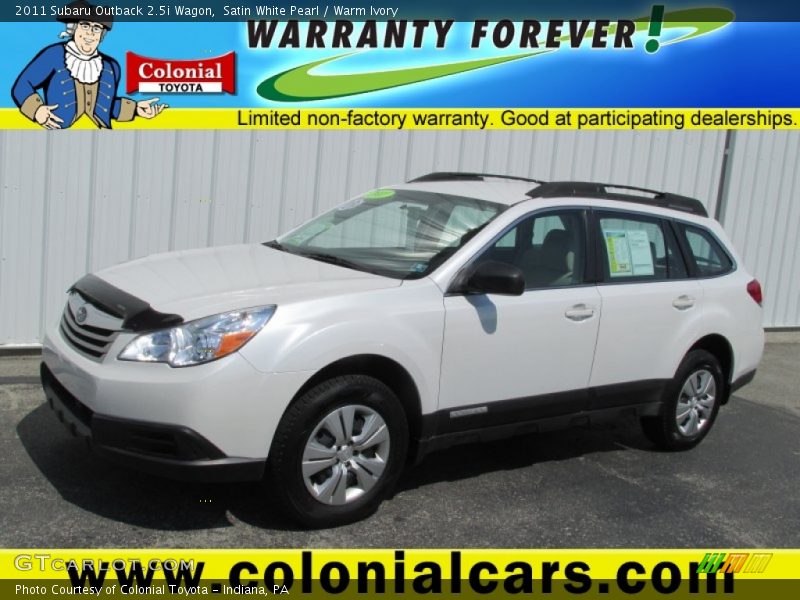 Satin White Pearl / Warm Ivory 2011 Subaru Outback 2.5i Wagon