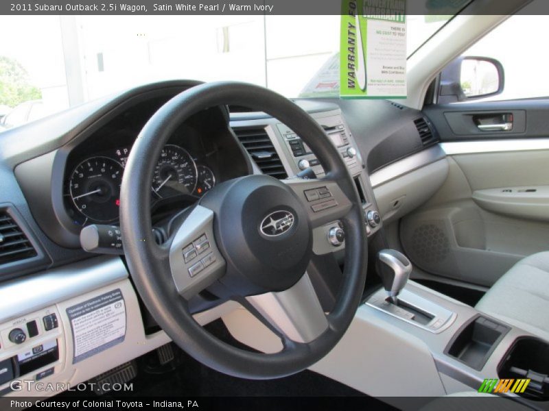 Satin White Pearl / Warm Ivory 2011 Subaru Outback 2.5i Wagon