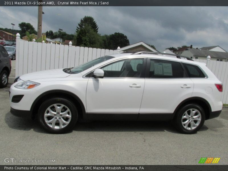 Crystal White Pearl Mica / Sand 2011 Mazda CX-9 Sport AWD