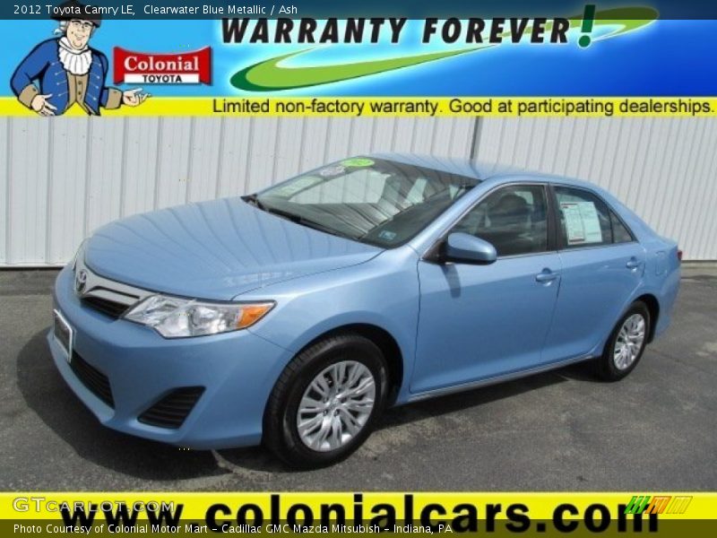 Clearwater Blue Metallic / Ash 2012 Toyota Camry LE