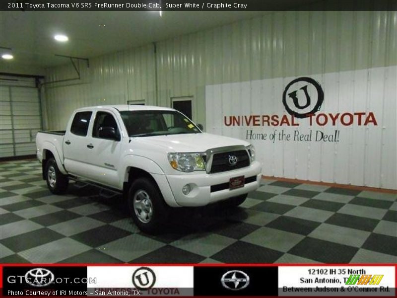 Super White / Graphite Gray 2011 Toyota Tacoma V6 SR5 PreRunner Double Cab