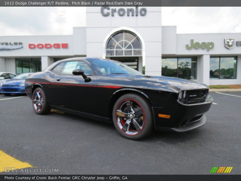 Pitch Black / Radar Red/Dark Slate Gray 2013 Dodge Challenger R/T Redline