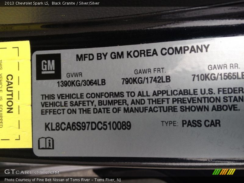 Black Granite / Silver/Silver 2013 Chevrolet Spark LS