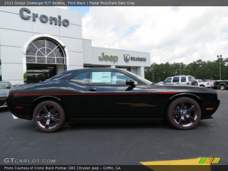 Pitch Black / Radar Red/Dark Slate Gray 2013 Dodge Challenger R/T Redline