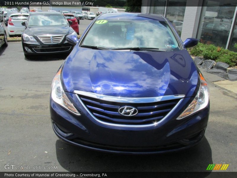Indigo Blue Pearl / Gray 2011 Hyundai Sonata GLS