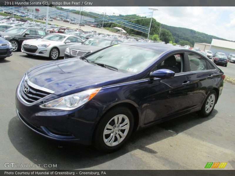 Indigo Blue Pearl / Gray 2011 Hyundai Sonata GLS