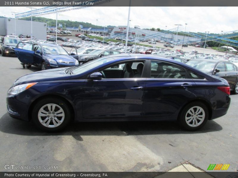 Indigo Blue Pearl / Gray 2011 Hyundai Sonata GLS