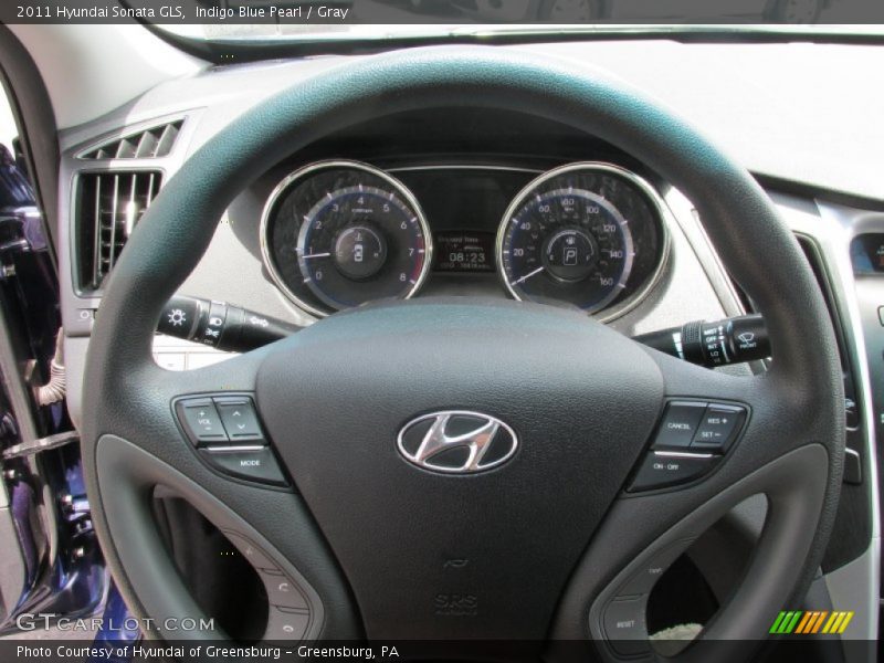 Indigo Blue Pearl / Gray 2011 Hyundai Sonata GLS