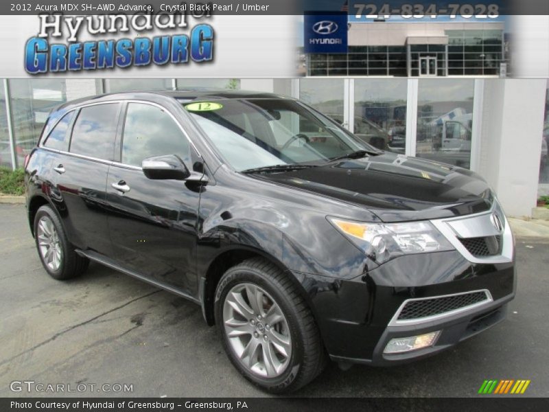 Crystal Black Pearl / Umber 2012 Acura MDX SH-AWD Advance