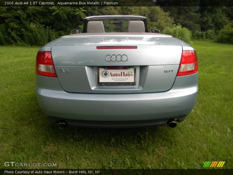 Aquamarine Blue Metallic / Platinum 2006 Audi A4 1.8T Cabriolet