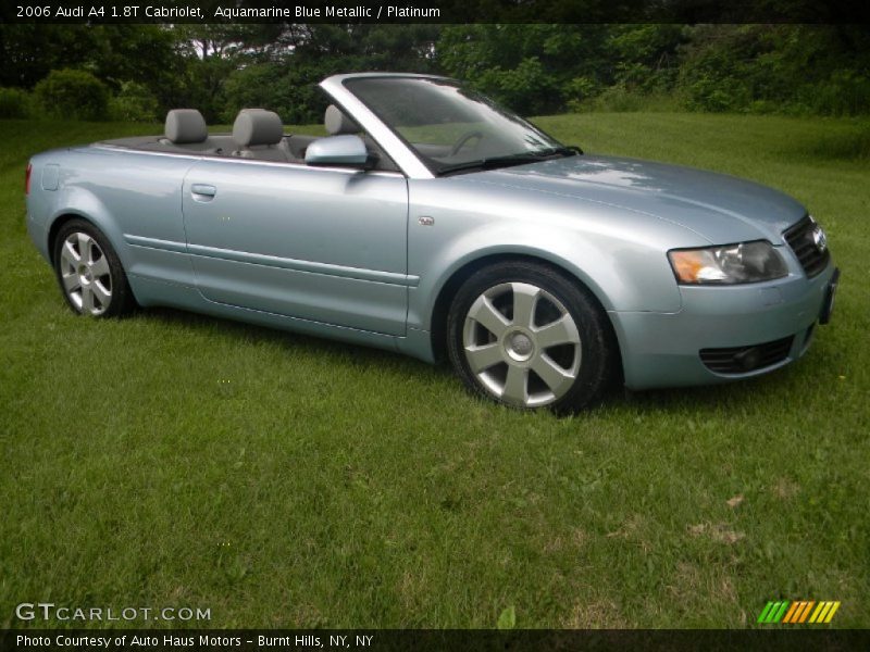 Aquamarine Blue Metallic / Platinum 2006 Audi A4 1.8T Cabriolet