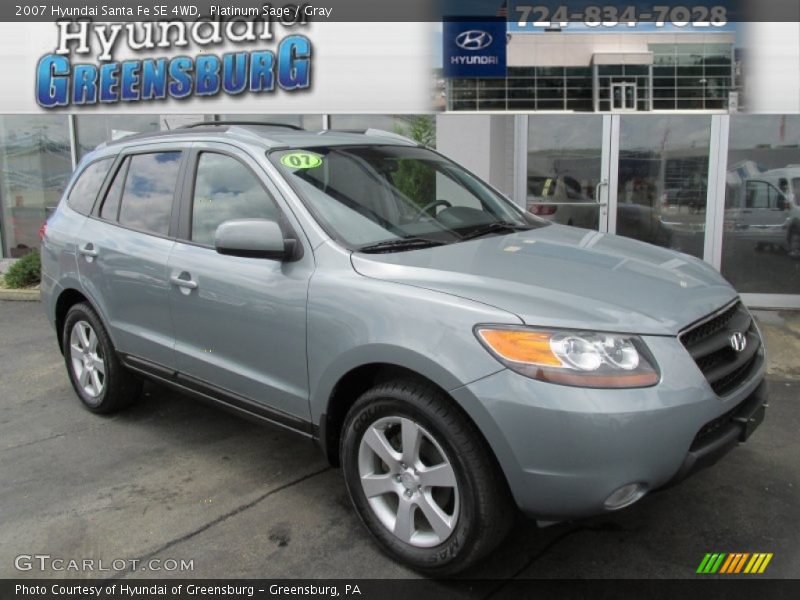 Platinum Sage / Gray 2007 Hyundai Santa Fe SE 4WD