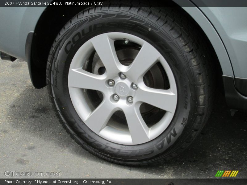 Platinum Sage / Gray 2007 Hyundai Santa Fe SE 4WD