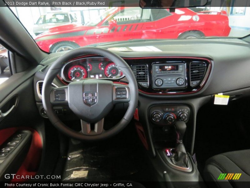 Pitch Black / Black/Ruby Red 2013 Dodge Dart Rallye