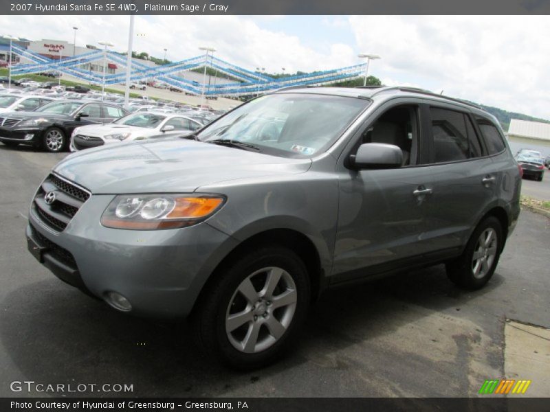 Platinum Sage / Gray 2007 Hyundai Santa Fe SE 4WD